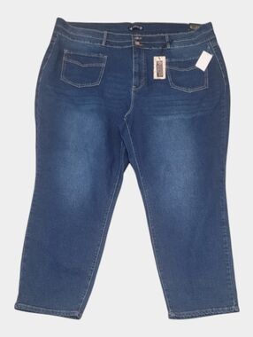 Nanette Lepore Ladie's "Joile" Dark Blue Cropped Stretch Skinny Jeans